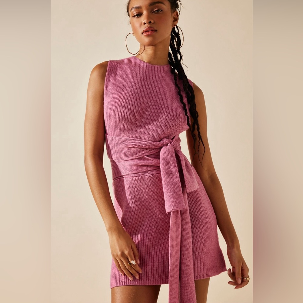 Free People Orchid Pink Women’s Large Convertible Low Back Mini Dress NWT - Picture 2 of 10